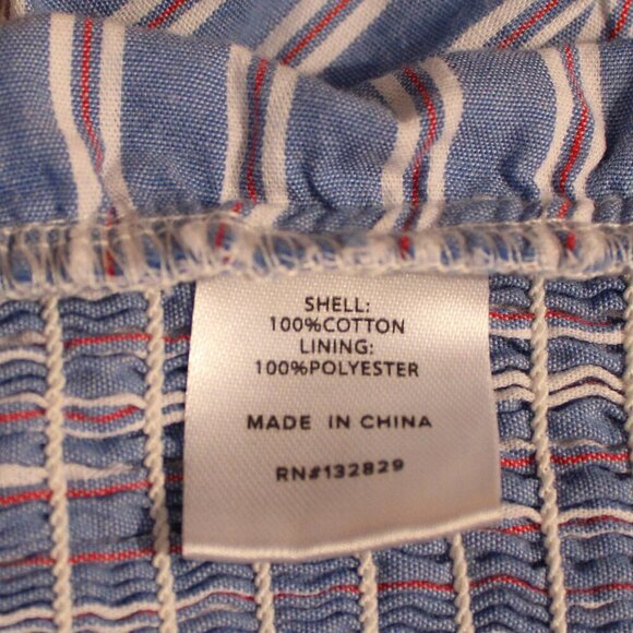 Superdown Blue Strapless Striped Off-Shoulder Top Medium - Picture 8 of 8